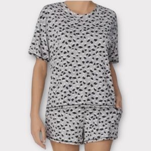 Shady Lady Womens Pajama Set XL/XXL T-Shirt Boxer Short 2 Piece Animal Print NWT
